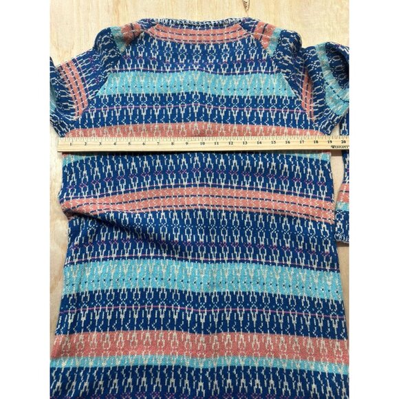 Sundance Merino Wool Knit Cardigan Duster Colorful XS Wood Buttons Shoreline EUC - Picture 7 of 8